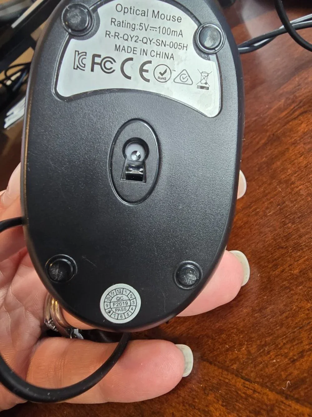 Wired Optical Mouse - Black & Silver - USB Connection